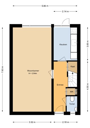 Floorplan - Zuiderzeelaan 47, 3752 TB Bunschoten-Spakenburg